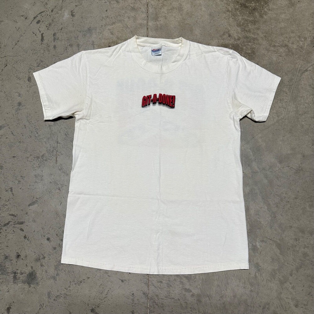 Vintage Larry The Cable Guy Shirt Size Medium Git-R-Done‎ Southern Flag Shirt